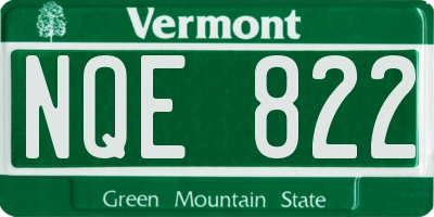 VT license plate NQE822