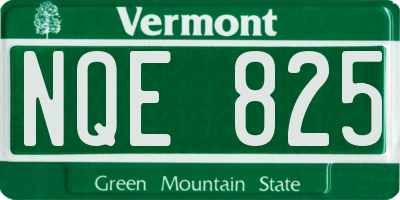 VT license plate NQE825