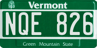 VT license plate NQE826