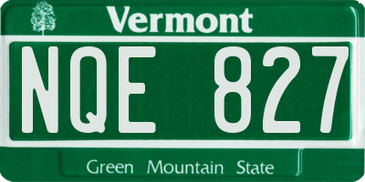 VT license plate NQE827