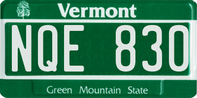VT license plate NQE830