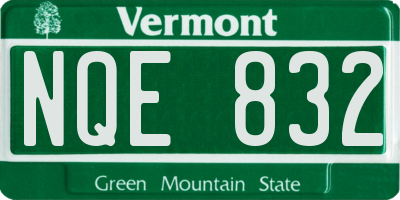 VT license plate NQE832