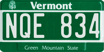 VT license plate NQE834