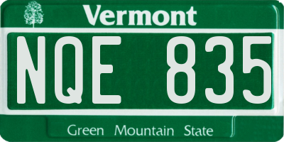 VT license plate NQE835