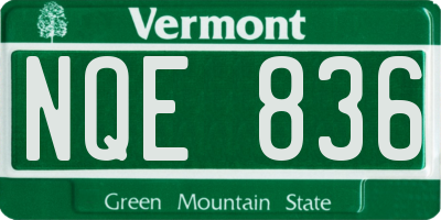 VT license plate NQE836