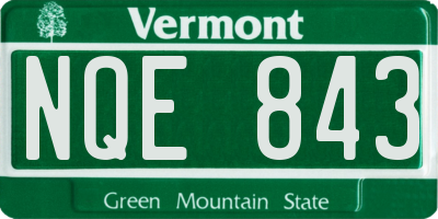 VT license plate NQE843