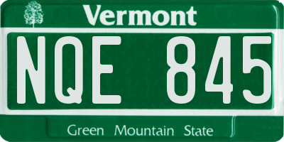 VT license plate NQE845