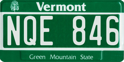 VT license plate NQE846
