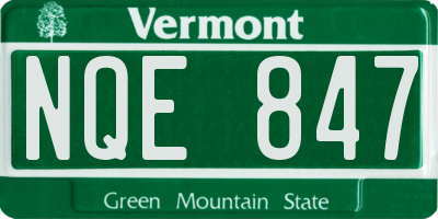 VT license plate NQE847