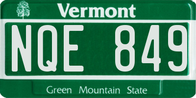 VT license plate NQE849