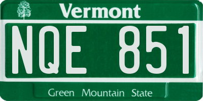 VT license plate NQE851