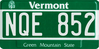 VT license plate NQE852