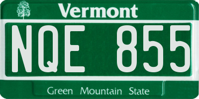 VT license plate NQE855