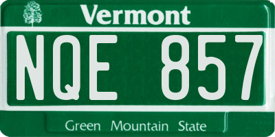 VT license plate NQE857