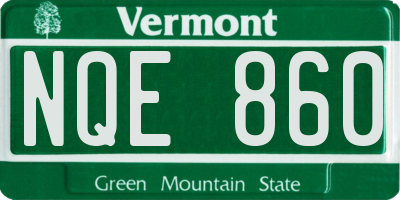 VT license plate NQE860