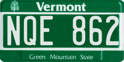 VT license plate NQE862