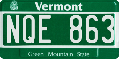 VT license plate NQE863