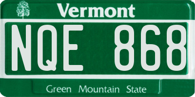 VT license plate NQE868