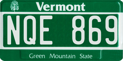 VT license plate NQE869