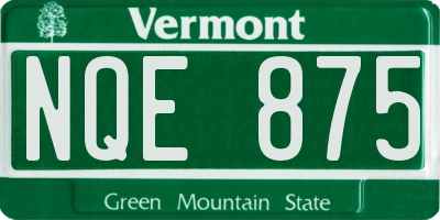 VT license plate NQE875