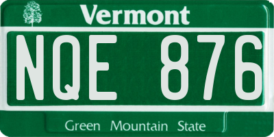 VT license plate NQE876