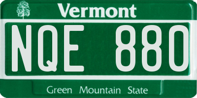 VT license plate NQE880