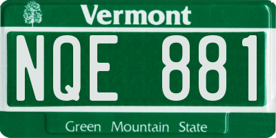 VT license plate NQE881