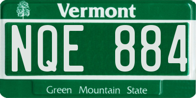 VT license plate NQE884