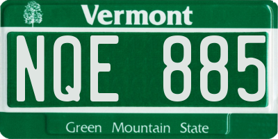 VT license plate NQE885