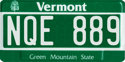 VT license plate NQE889