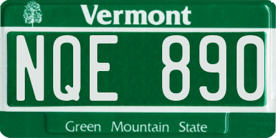 VT license plate NQE890