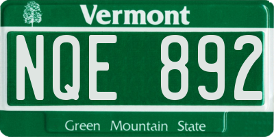 VT license plate NQE892
