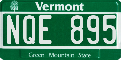 VT license plate NQE895