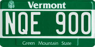 VT license plate NQE900