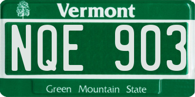 VT license plate NQE903