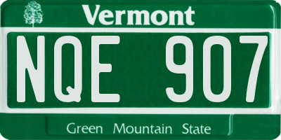 VT license plate NQE907
