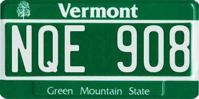 VT license plate NQE908