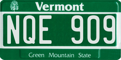 VT license plate NQE909