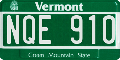 VT license plate NQE910