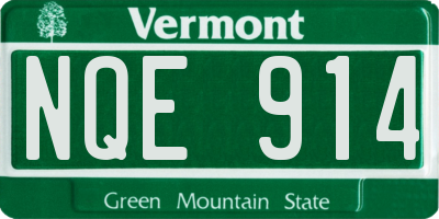 VT license plate NQE914