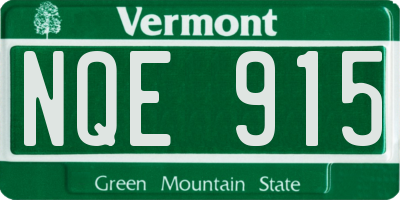 VT license plate NQE915