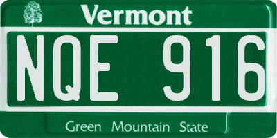 VT license plate NQE916