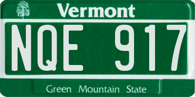 VT license plate NQE917