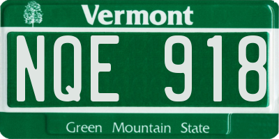 VT license plate NQE918