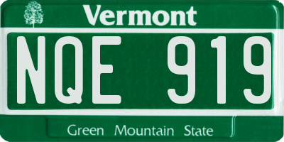 VT license plate NQE919