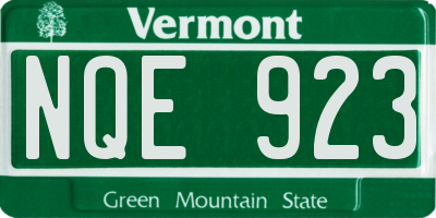 VT license plate NQE923