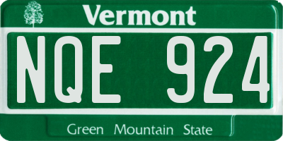 VT license plate NQE924