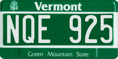 VT license plate NQE925
