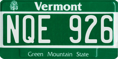 VT license plate NQE926