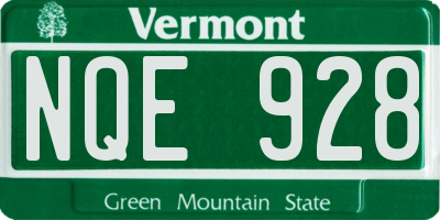 VT license plate NQE928